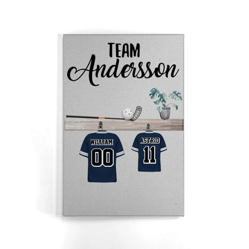 Personlig Kanvas till pappa | Personlig presenter till far | Familj Innebandy Team