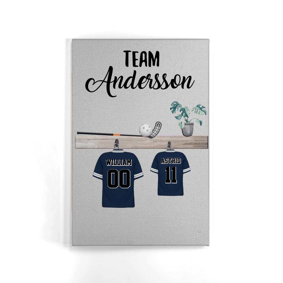 Personlig Kanvas till pappa | Personlig presenter till far | Familj Innebandy Team