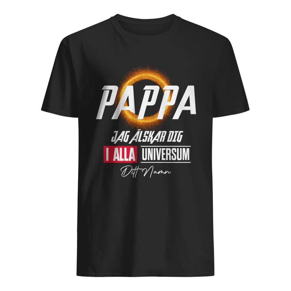 Personlig t-shirt till pappa | Personlig presenter till far | Pappa Jag Älskar Dig