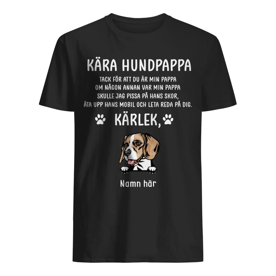 Personlig t-skjorte til pappa | Personlige gaver til far | Kjære hundepappa 