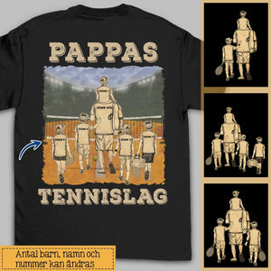 Personlig t-skjorte til pappa - pappas tennislag