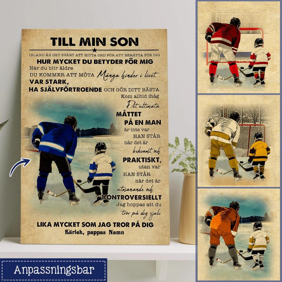 Personlig Kanvas från pappa till son | Personlig presenter från pappa till son | Till min son