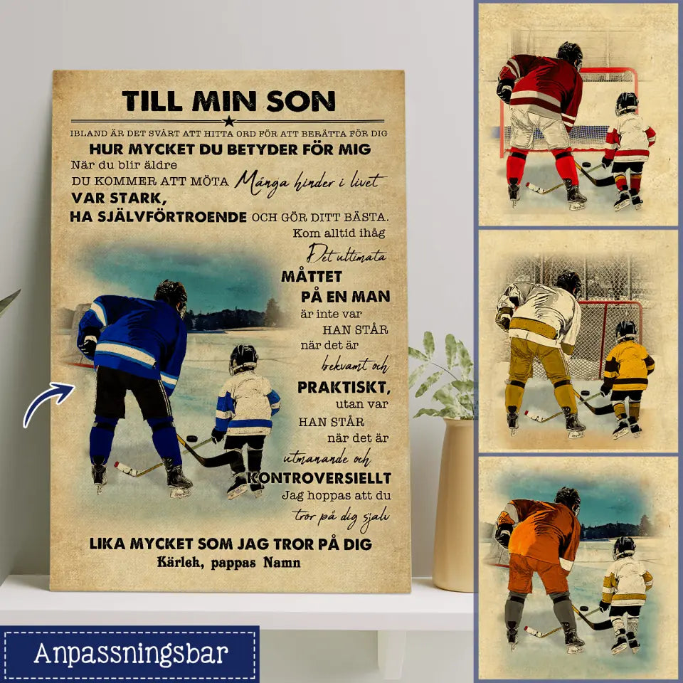 Personlig Kanvas från pappa till son | Personlig presenter från pappa till son | Till min son