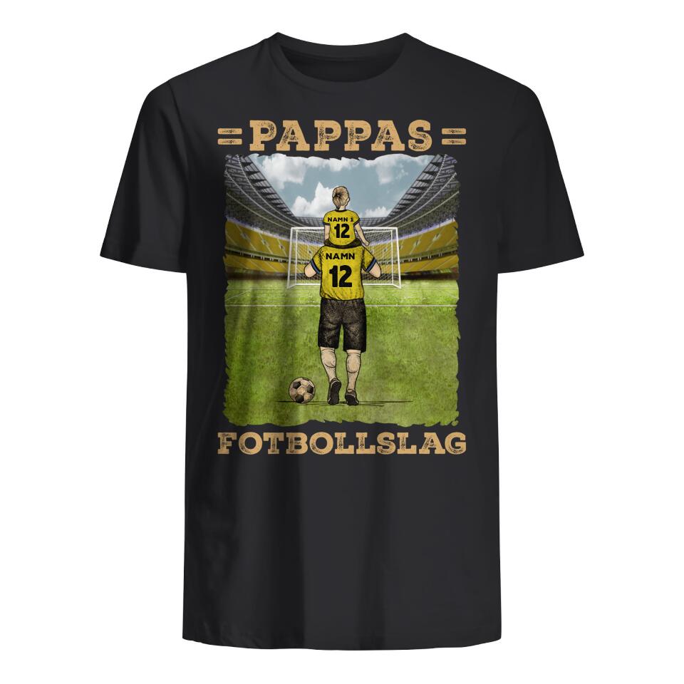 Personlig t-shirt till pappa |Personlig present till far| Pappas Fotbollslag med färg 2 sidor