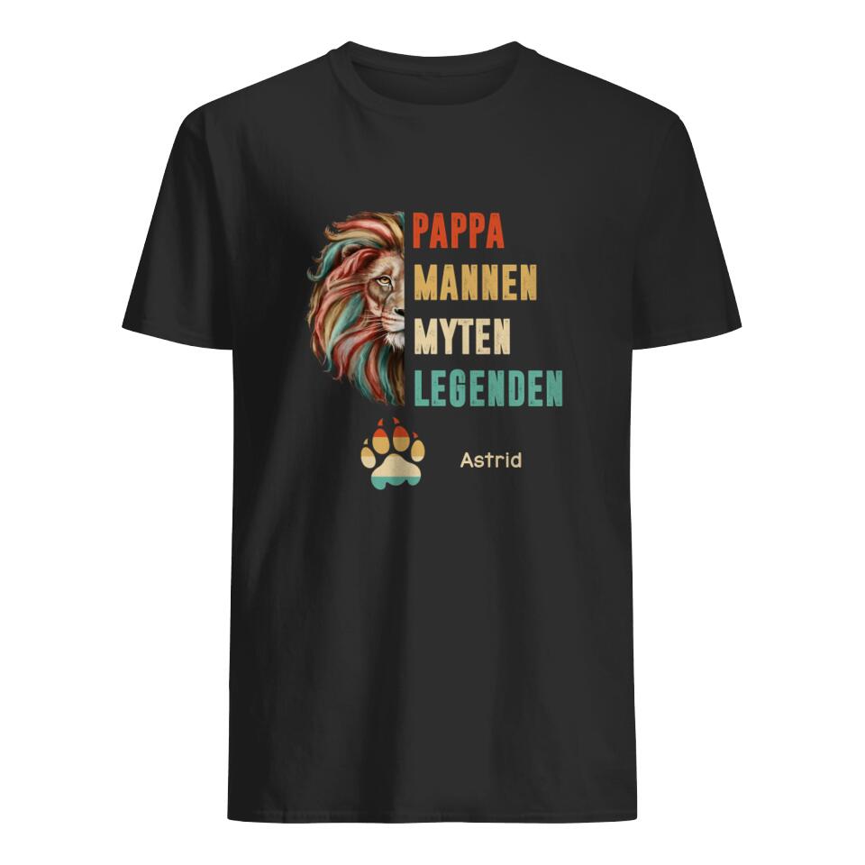 Personlig t-shirt till pappa | Personlig presenter till far | Pappa Mannen Myten Legenden