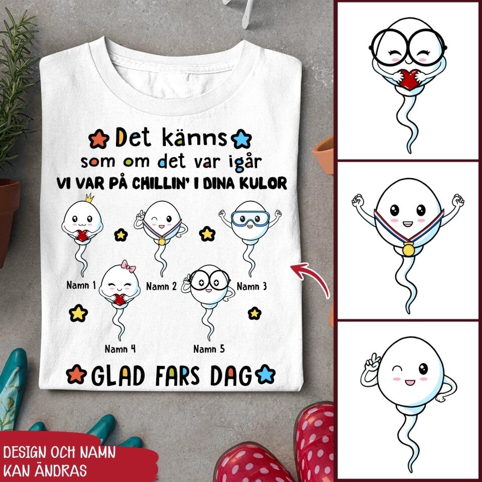 Personlig T-shirt till pappa | Personlig presenter till far | rolig tröja Det känns  som om det var igår  Vi var på chillin' i dina kulor