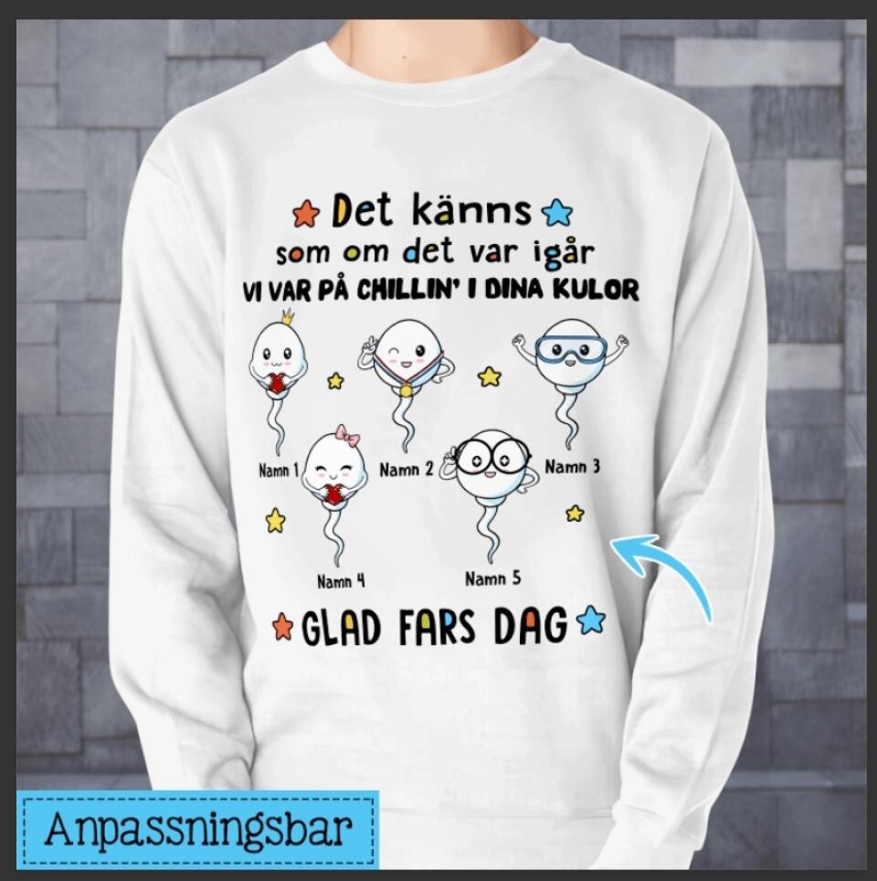 Personlig T-shirt till pappa | Personlig presenter till far | rolig tröja Det känns  som om det var igår  Vi var på chillin' i dina kulor