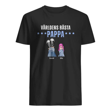 Personlig t-shirt till pappa | Personlig presenter till far | Världens bästa 
pappa fars dag