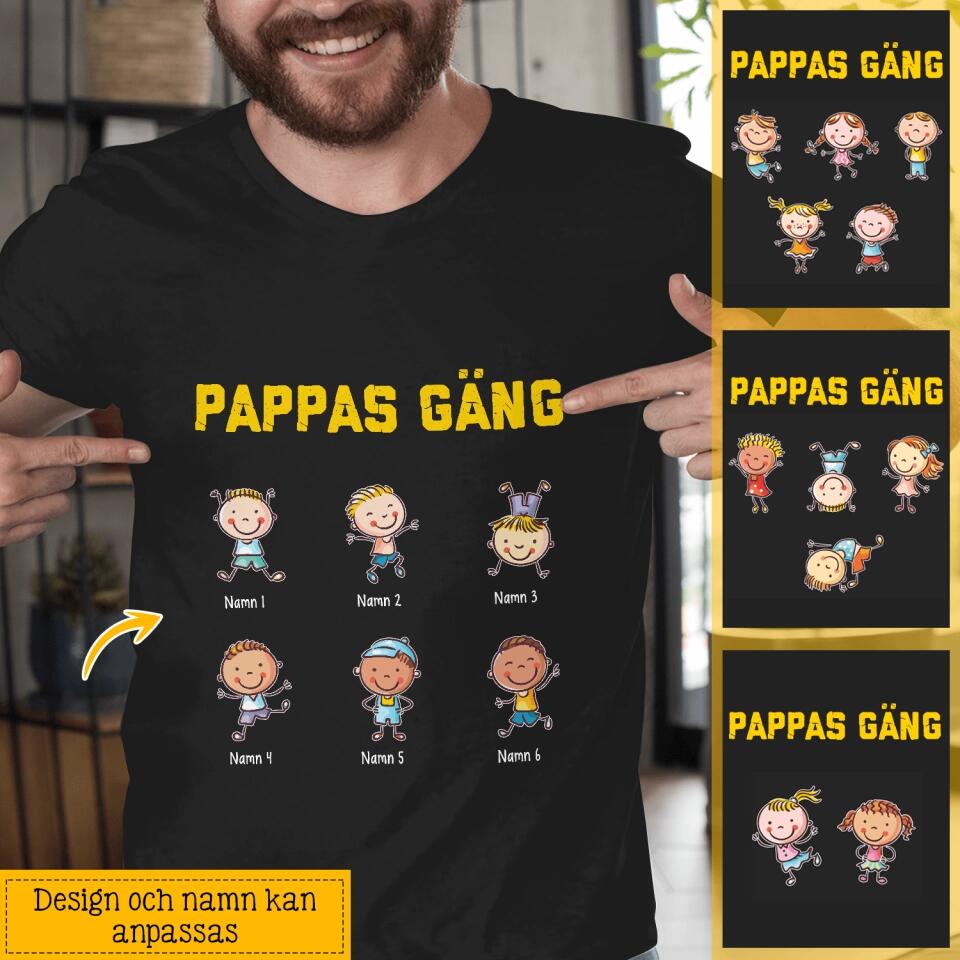 Personlig t-shirt till pappa | Personlig present till far | Pappas gäng