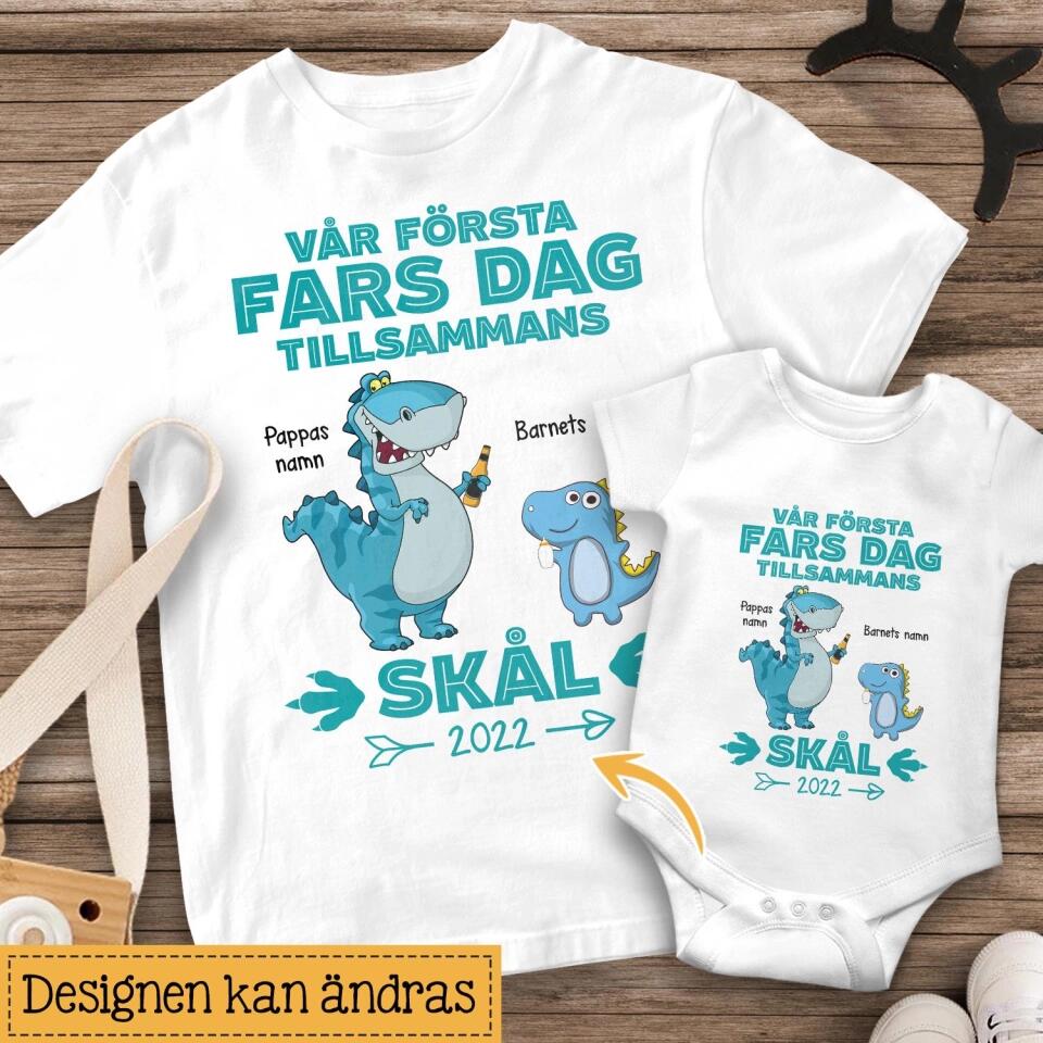 Vår første farsdag - Matchende T-skjorte til pappa og baby