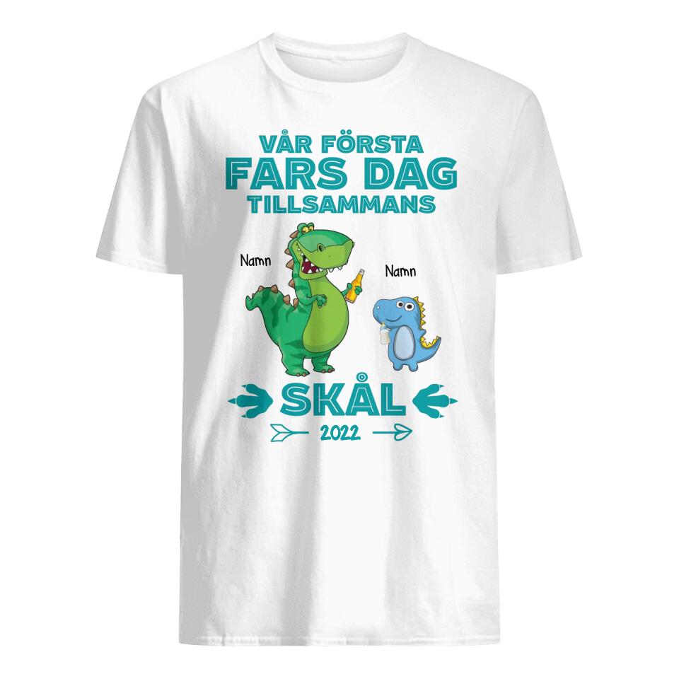 Vår första fars dag - Matchande T-shirt till Pappa och bebis