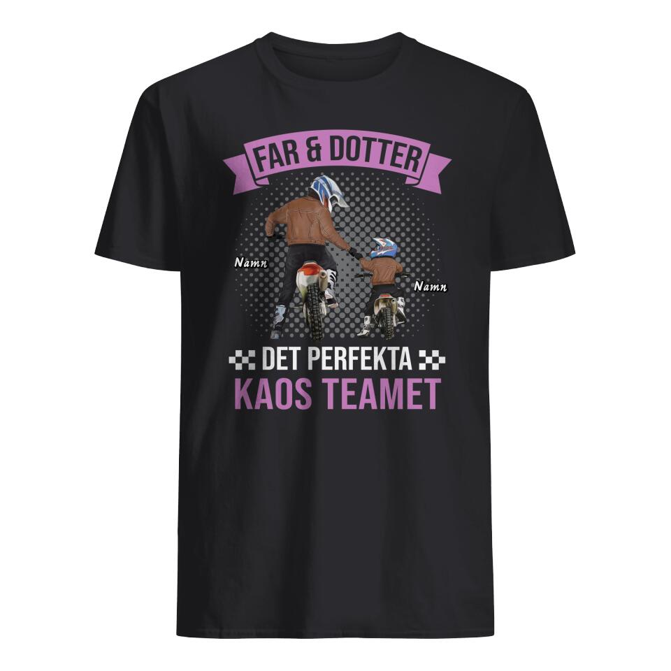 Personlig t-shirt till pappa | Personlig presenter till far | Det perfekta kaos teamet