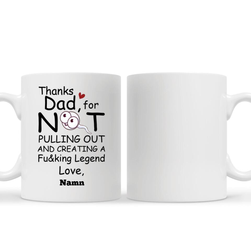 Personlig mugg till pappa | Personlig presenter till far | Rolig mugg Tack Pappa Thanks dad for create legend