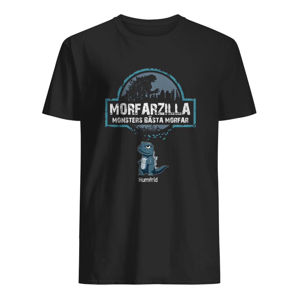 Personlig t-shirt till Morfar Farfar | Personlig presenter till farfar | Morfarzilla Farfarzilla monsters