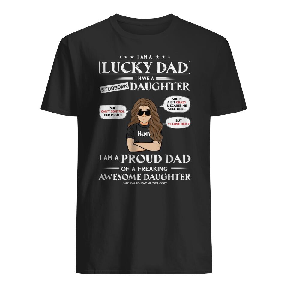 Personlig t-shirt till pappa | Personlig presenter till far | Lucky dad