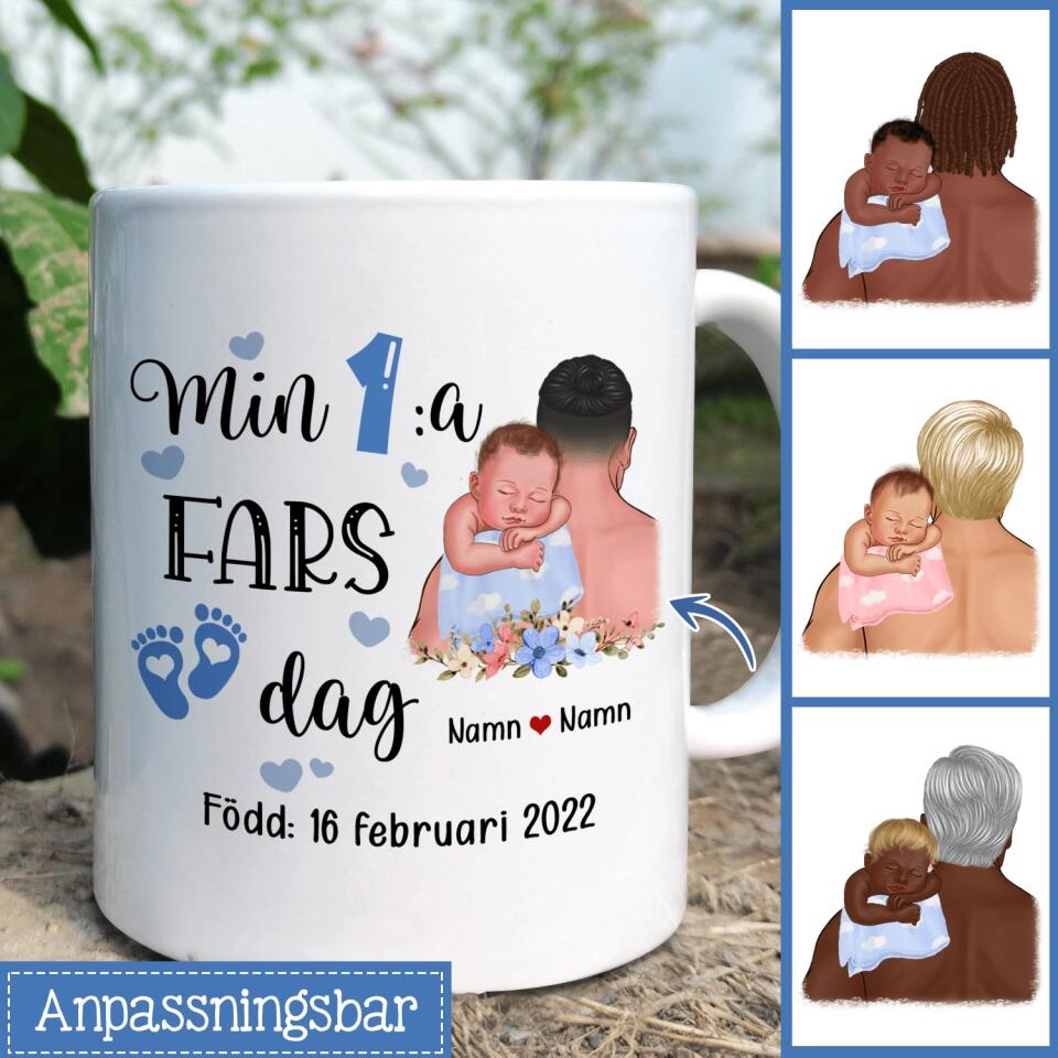 Min 1:a fars dag - Personlig mugg till Blivande pappa