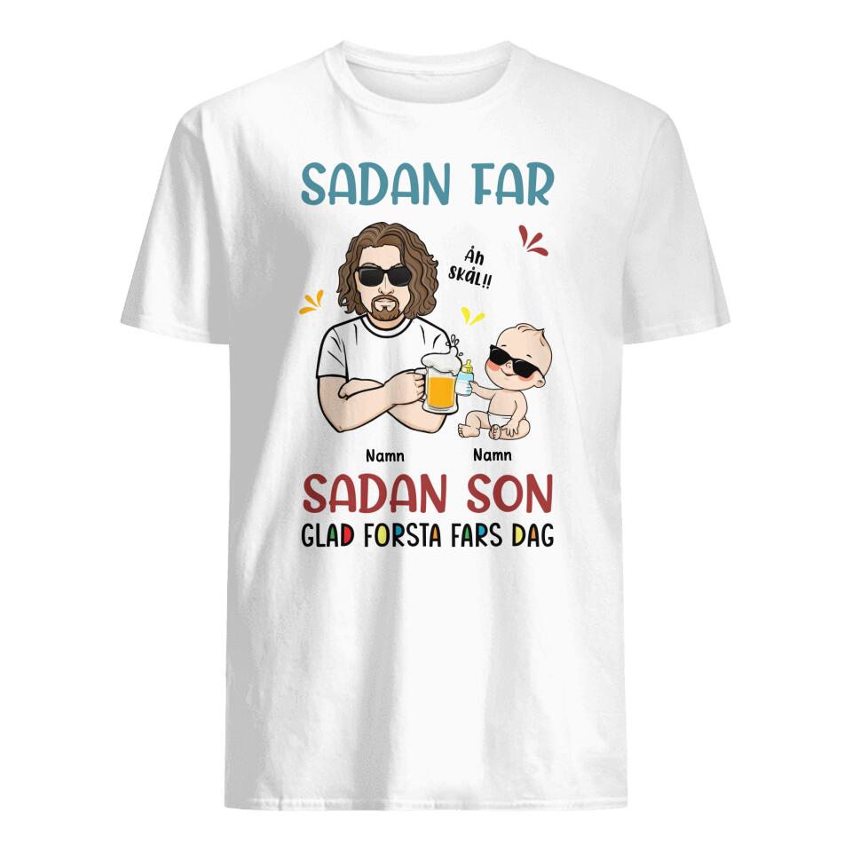 Sadan far sadan son - Matchande T-shirt till Pappa och bebis