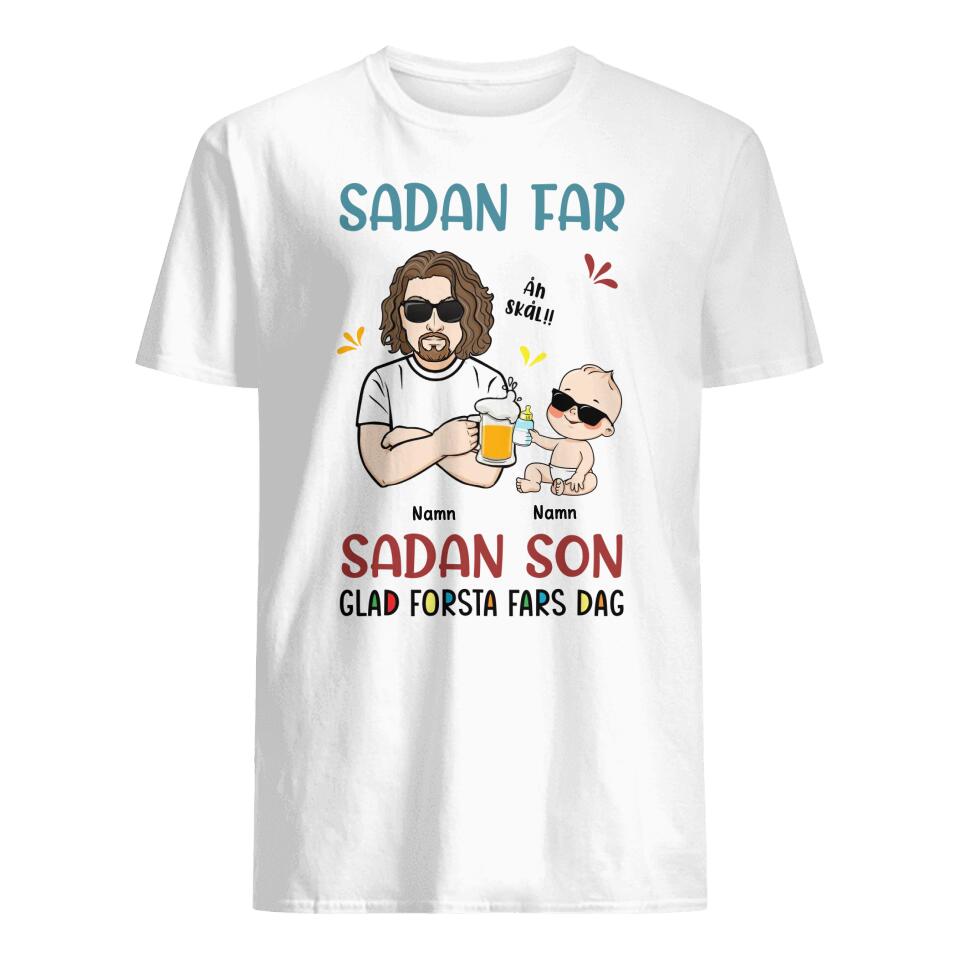 Sadan far sadan sønn - Matchende T-skjorte til pappa og baby