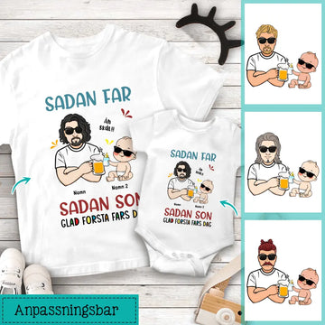 Sadan far sadan son - Matchande T-shirt till Pappa och bebis