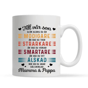 Personlig krus til pappa | Personlige gaver til far | elsket More Than You Know Mug for Son White