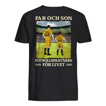 Personlig t-shirt till pappa | Personlig presenter till far | Far och son dotter Fotbollspartners för livet