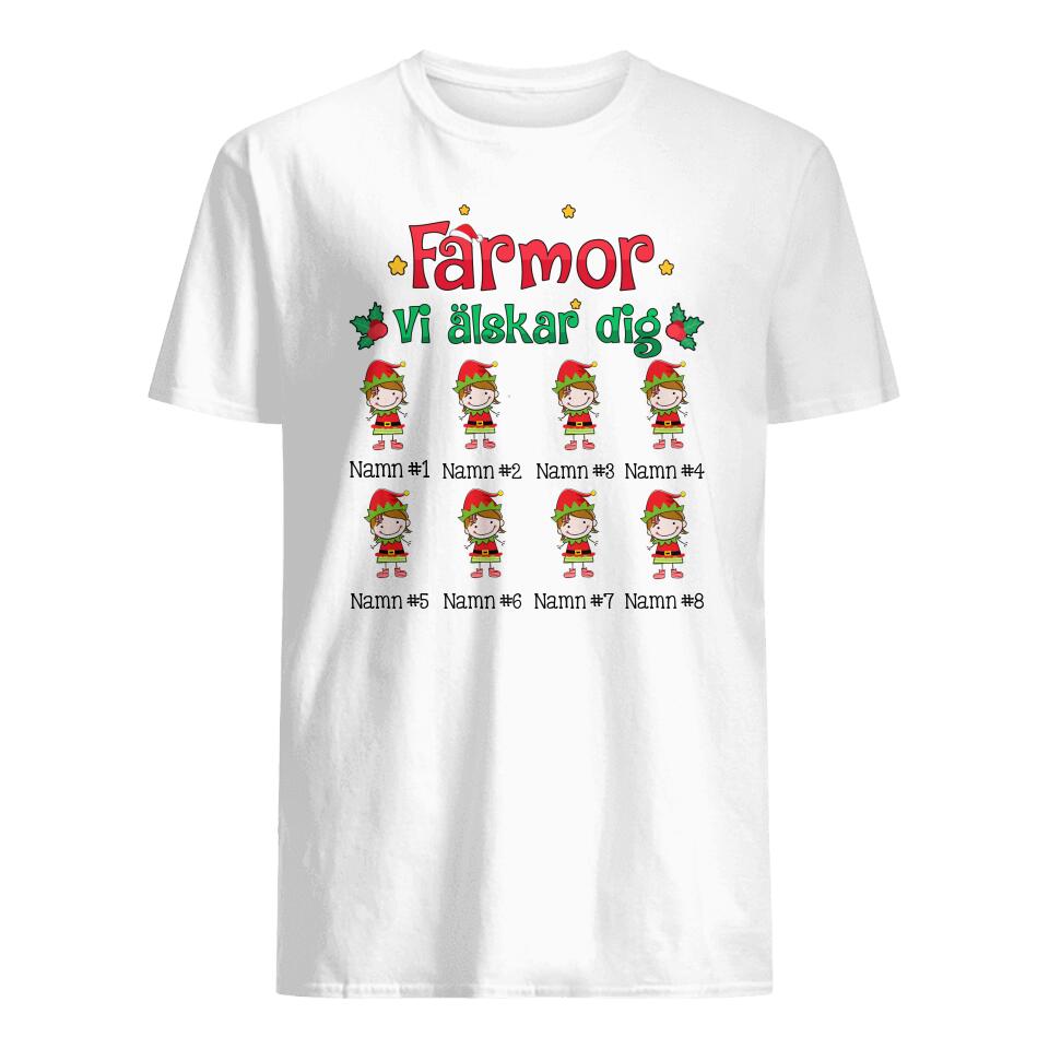 Personlig T-shirt till Farmor Mormor - Farmor Mormor Jag älskar dig