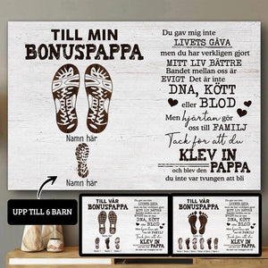 Personlig Kanvas till Bonuspappa | Personlig presenter till pappa | Det är Inte DNA Kött Eller Blod