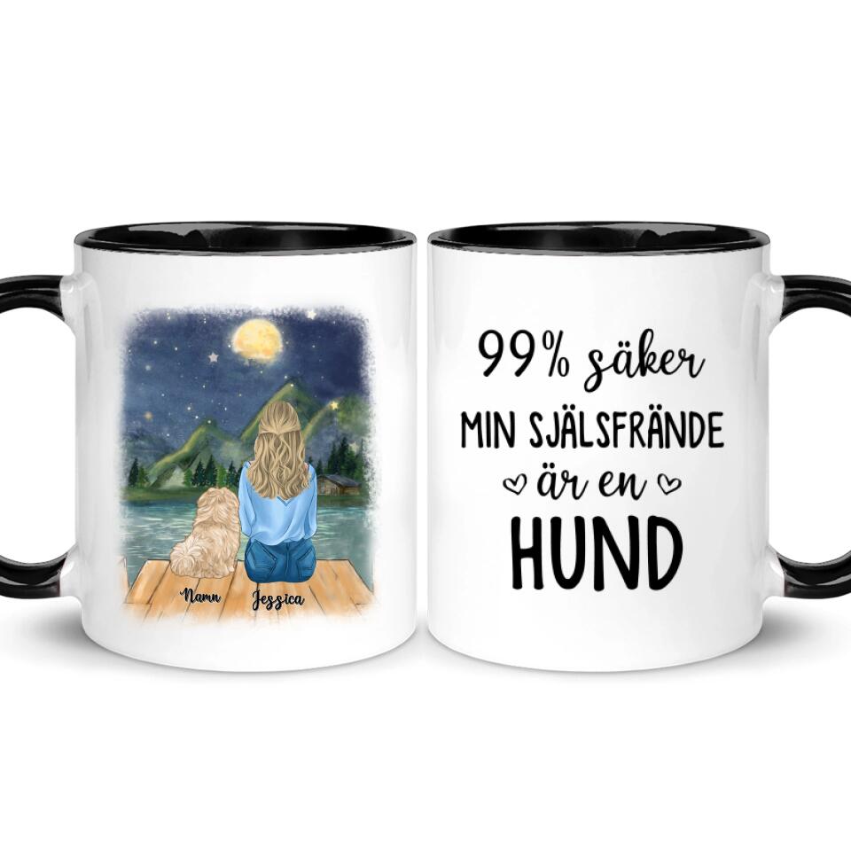 Personlig mugg till Hundälskare | Personlig presenter till Hundälskare | 
99% Säker Mina Själsfränder  är  Hundar