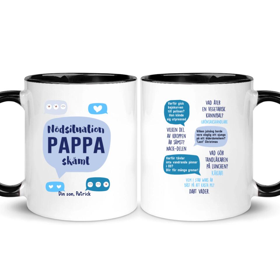 Personlig rolig mugg till Pappa | Personlig presenter till far | Nödsituation Pappaskämt