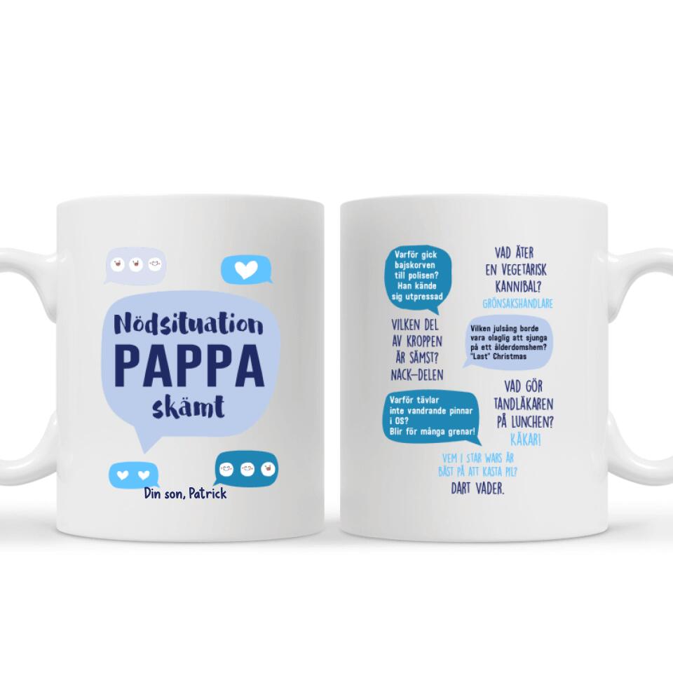 Personlig rolig mugg till Pappa | Personlig presenter till far | Nödsituation Pappaskämt