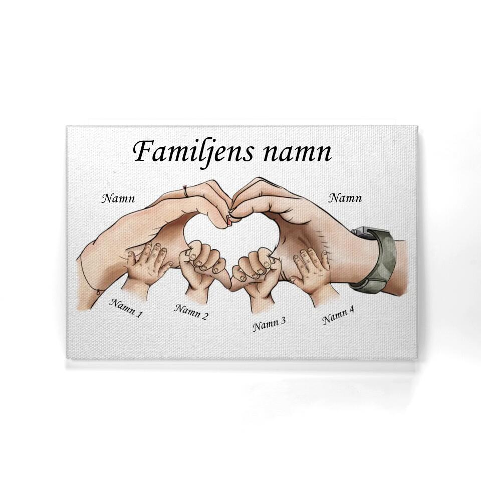 Personlig lerret for familie | Personlige gaver til familien | Familiehender