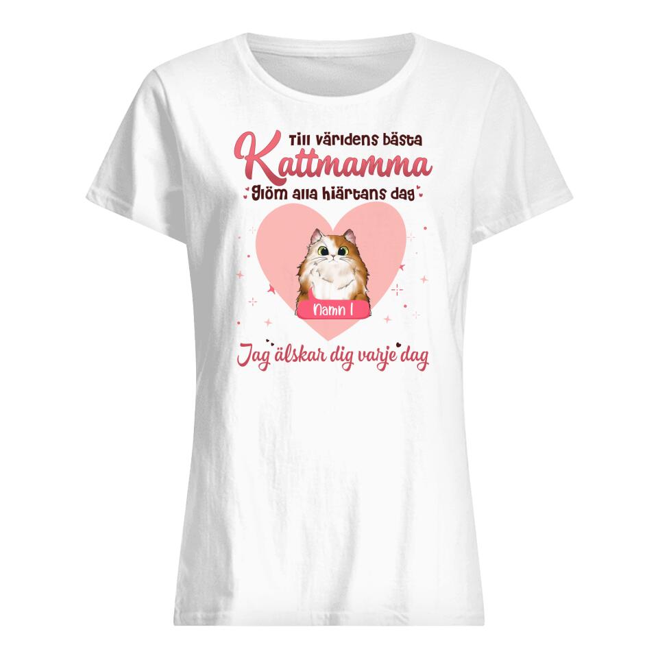 Valentinsdag-T-shirt til den bedste kattemor 