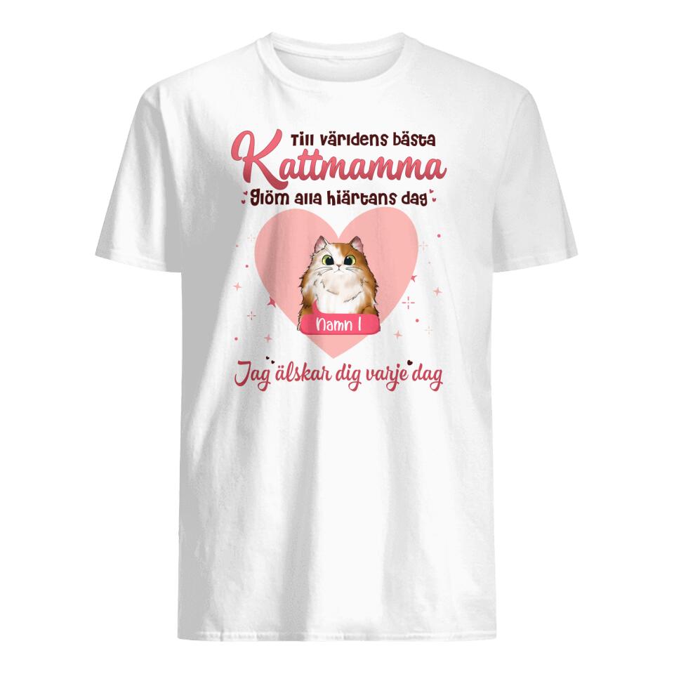 Valentinsdag-T-shirt til den bedste kattemor 