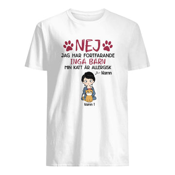 Personlig T-shirt till Kattälskare | Personlig presenter till Kattälskare | Mina Katter Är Allergiska