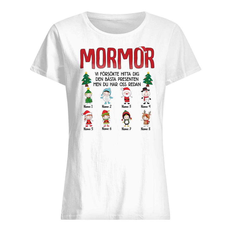 Personlig T-shirt till Mormor/Farmor - Mormors bästa present