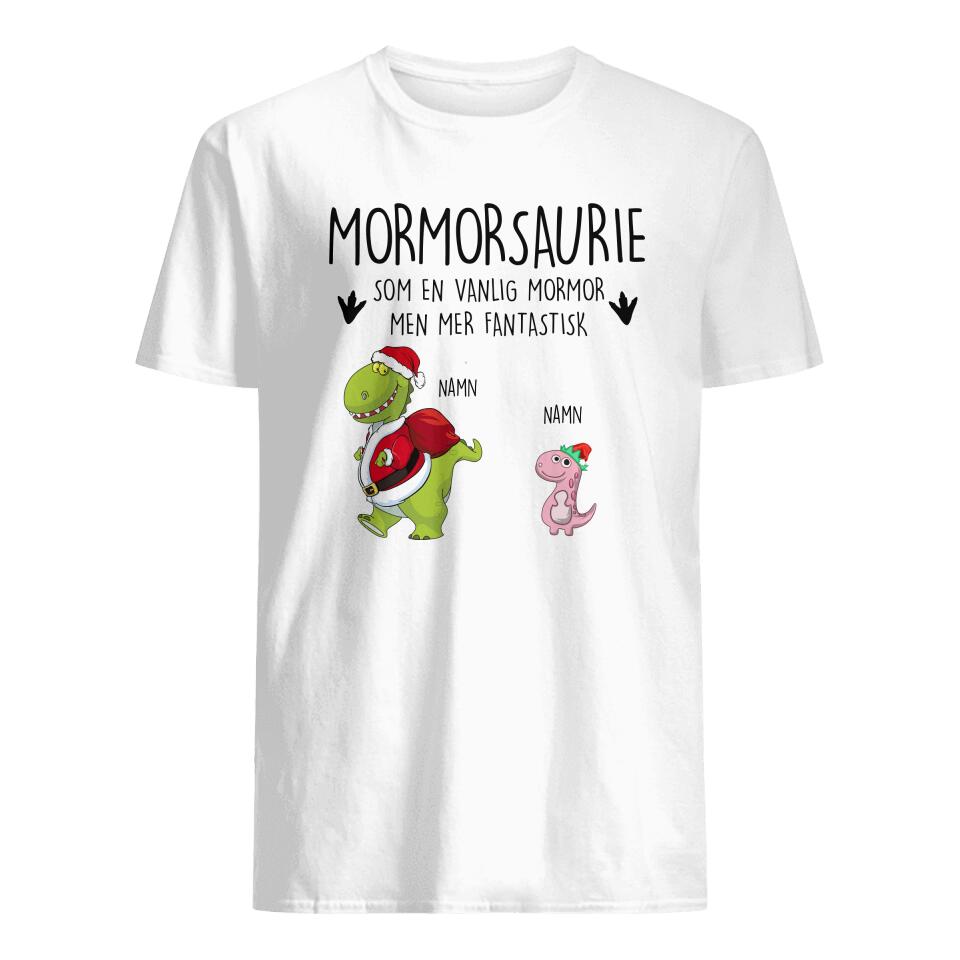 Personlig T-shirt till Mormor/Farmor | Personlig presenter till Mormor/Farmor| Farmorsaurie Jul
