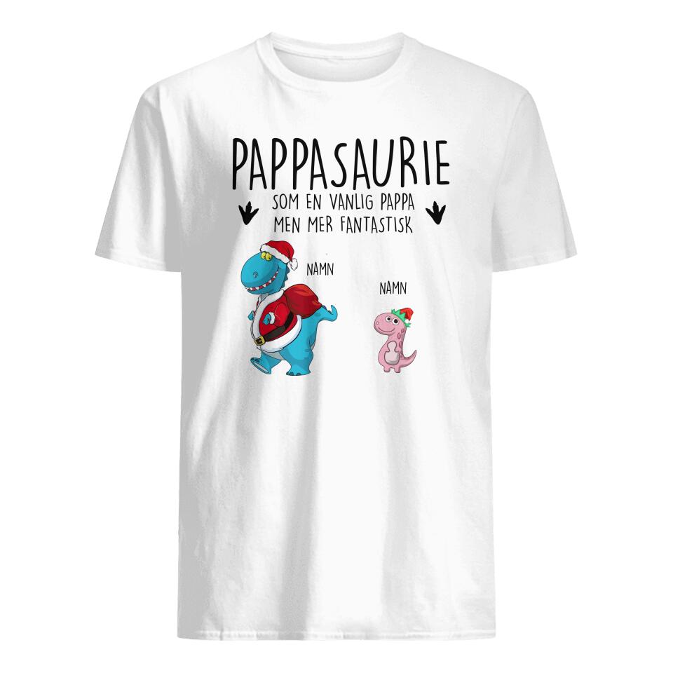 Personlig T-shirt till Pappa - Papasaurie Jul