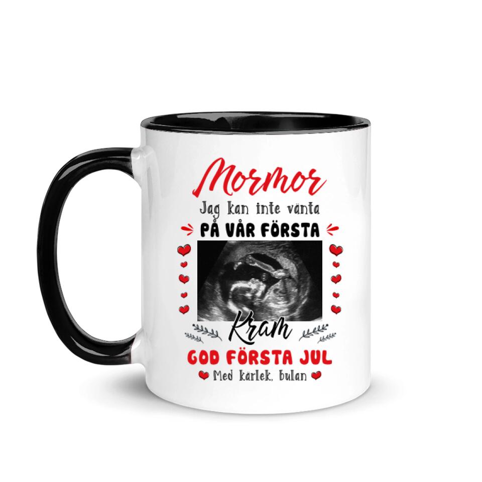 Personlig mugg till mormor | Personlig presenter till mormor | God första jul Mormor
