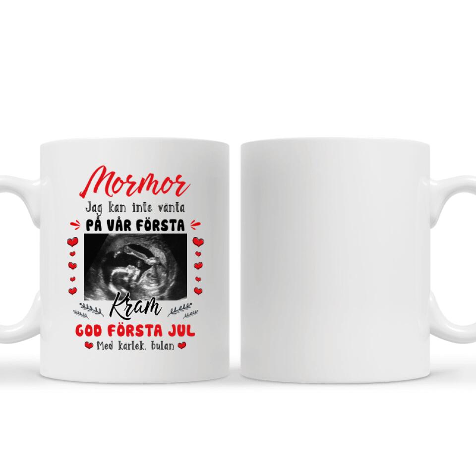 Personlig mugg till mormor | Personlig presenter till mormor | God första jul Mormor