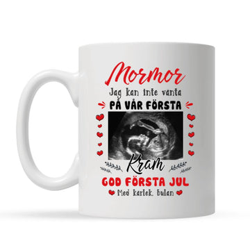 Personlig mugg till mormor | Personlig presenter till mormor | God första jul Mormor