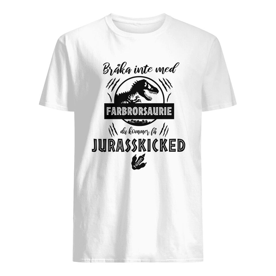 Personlig T-shirt till Farbror - Bråka inte Med Farbror Dinosaurier