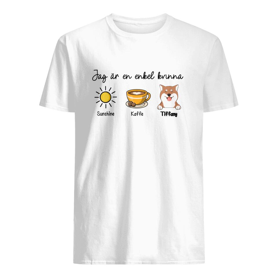 Personlig T-shirt till Mamma| Personlig presenter till kvinnor | Jag Är En Enkel Kvinna