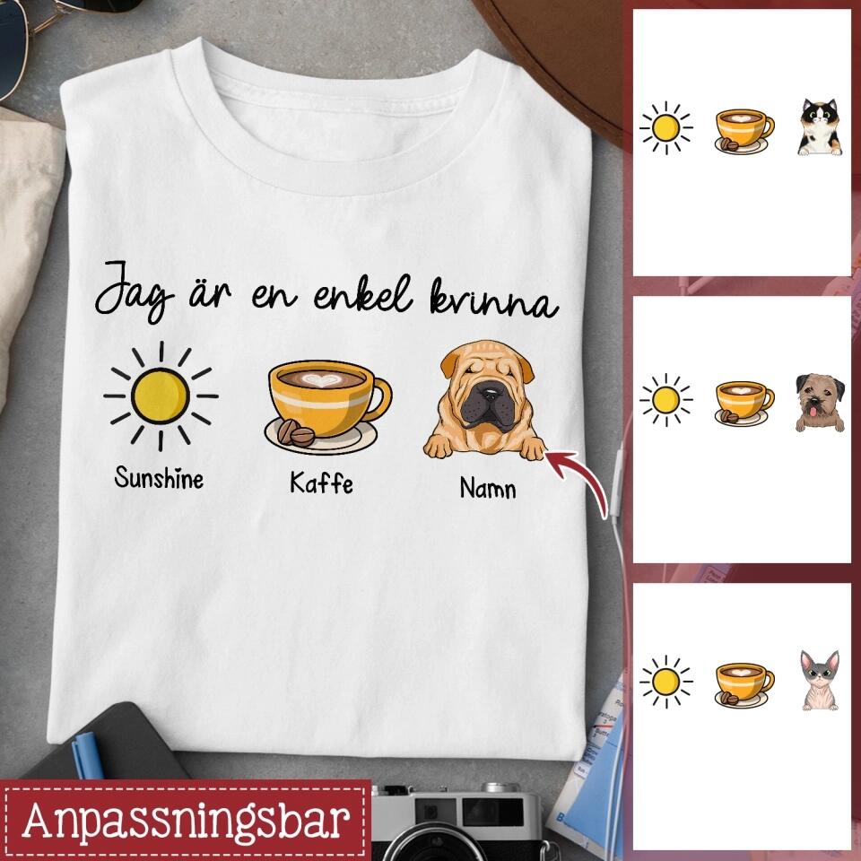 Personlig T-shirt till Mamma| Personlig presenter till kvinnor | Jag Är En Enkel Kvinna