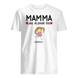 Personlig T-shirt till Mamma Farmor Mormor | Personlig presenter till Mor Mormor Farmor | Mamma Farmor Mormor Jag Älskar Dig