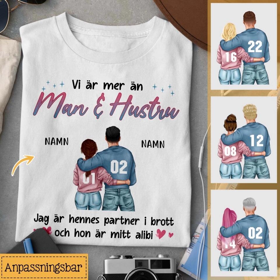 Personlig T-shirt till Par | Personlig presenter till Par | Man & Hustru