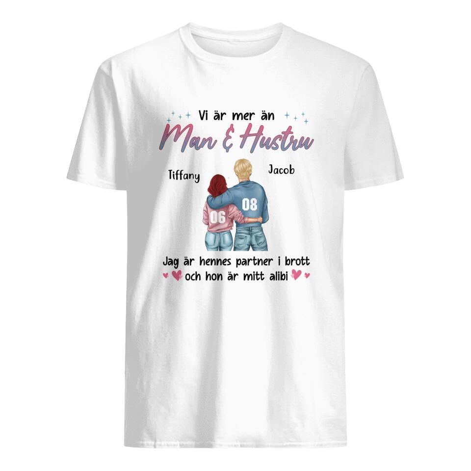 Personlig T-shirt till Par | Personlig presenter till Par | Man & Hustru