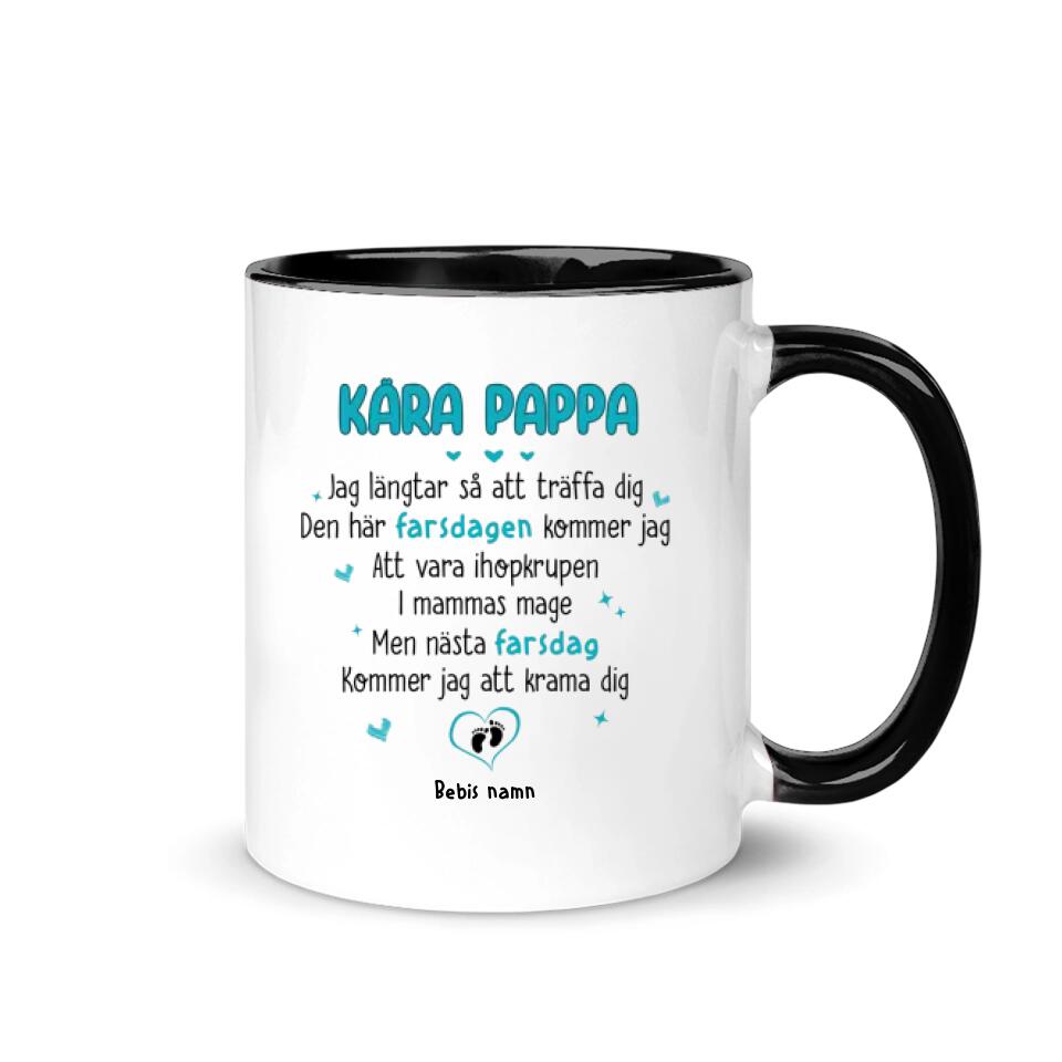 Jag längtar så att träffa dig - Anpassad ultraljudsfotomugg till Blivande pappa