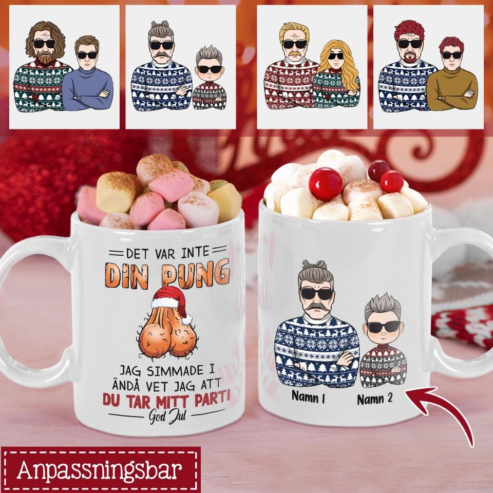 Personlig rolig mugg till Bonuspappa | Personlig present till Far Pappa | God Jul Styvpappa Det var inte din pung