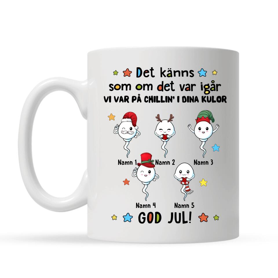 Personlig krus til pappa | Personlig gave til far | Det føles som i går. Vi var chillin' in your balls God jul! 