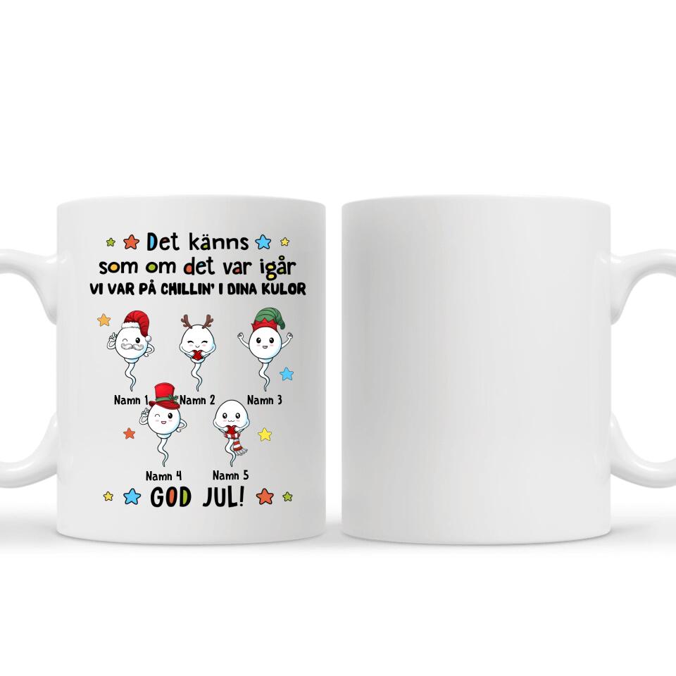 Personlig krus til pappa | Personlig gave til far | Det føles som i går. Vi var chillin' in your balls God jul! 